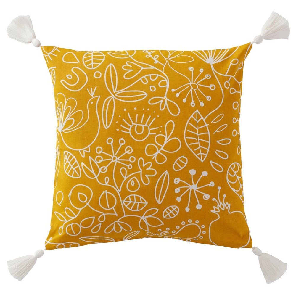 IKEA FINSLIPAD Design Akanksha Deo 20”x20” Yellow Print Pillow Cover